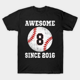 8Th Birthday Baseball Player 8 Years Old Sports T-Shirt